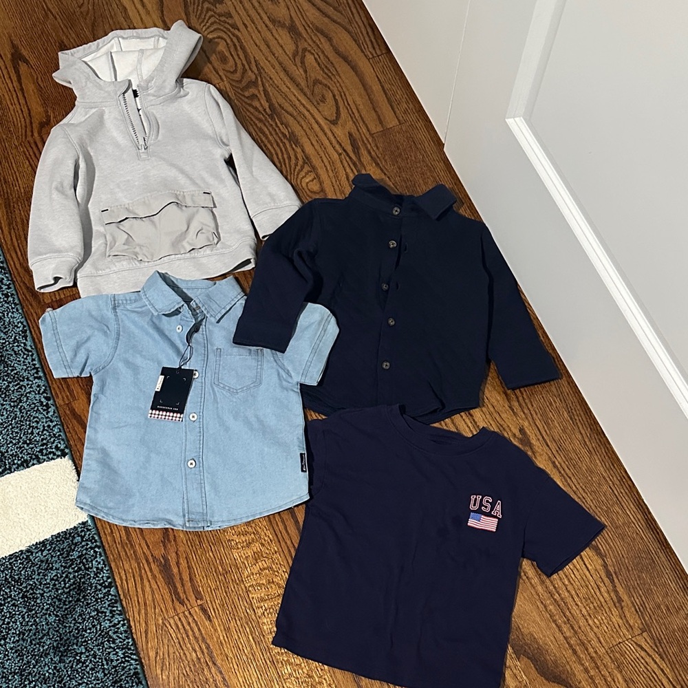 Kids Navy and Light Blue Shirt Set